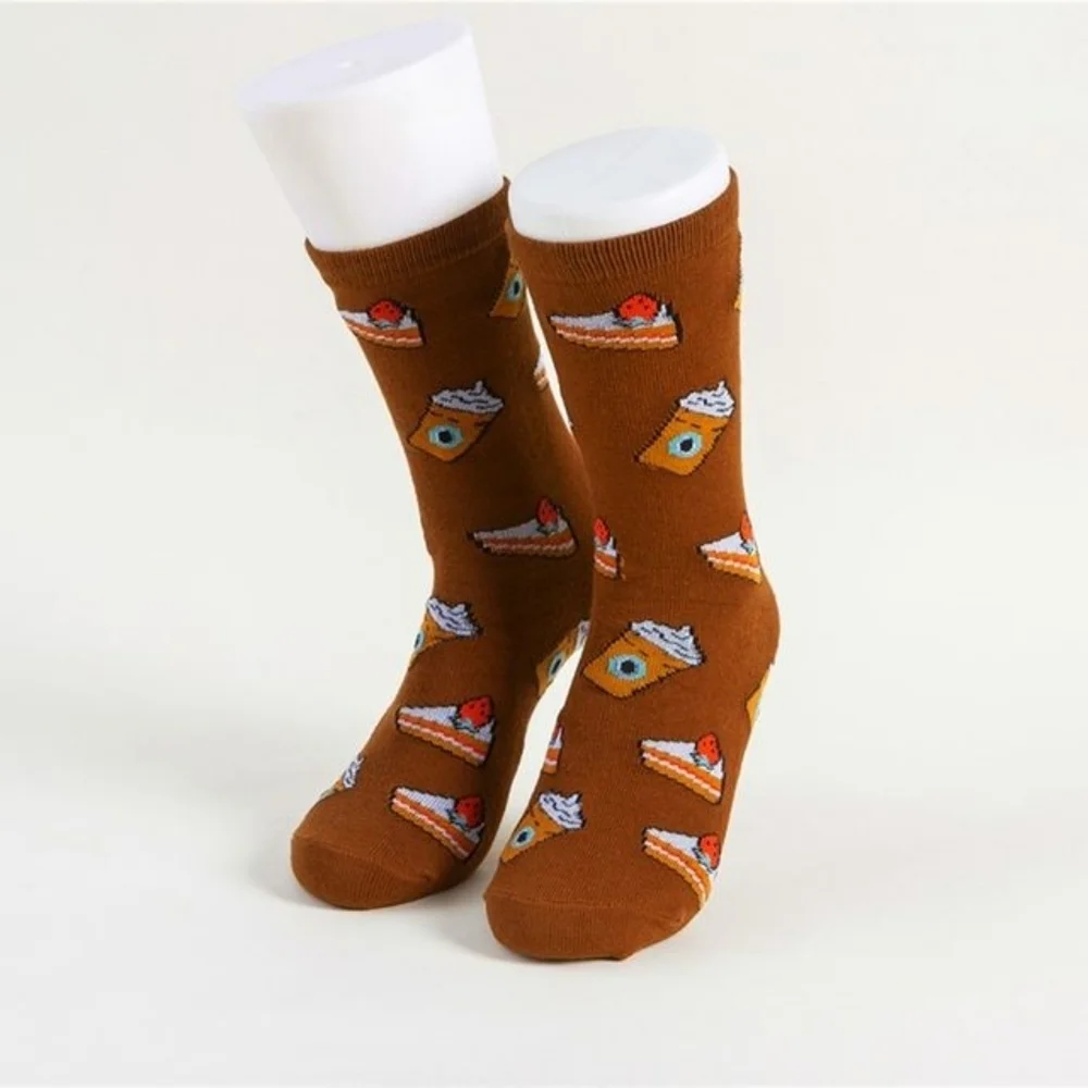 Brown Patterned Women's Socks